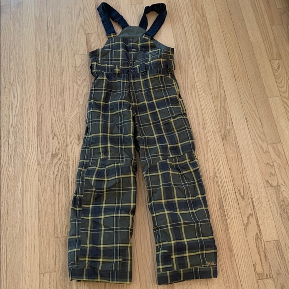 Helly Hansen Kids Ski Snowboarding Plaid Bib Pants Size 12 - Picture 1 of 16